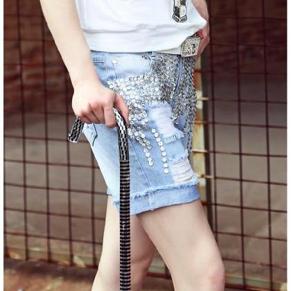 2015 Sexy Jeans Pants Casual Short Knickers Hole..